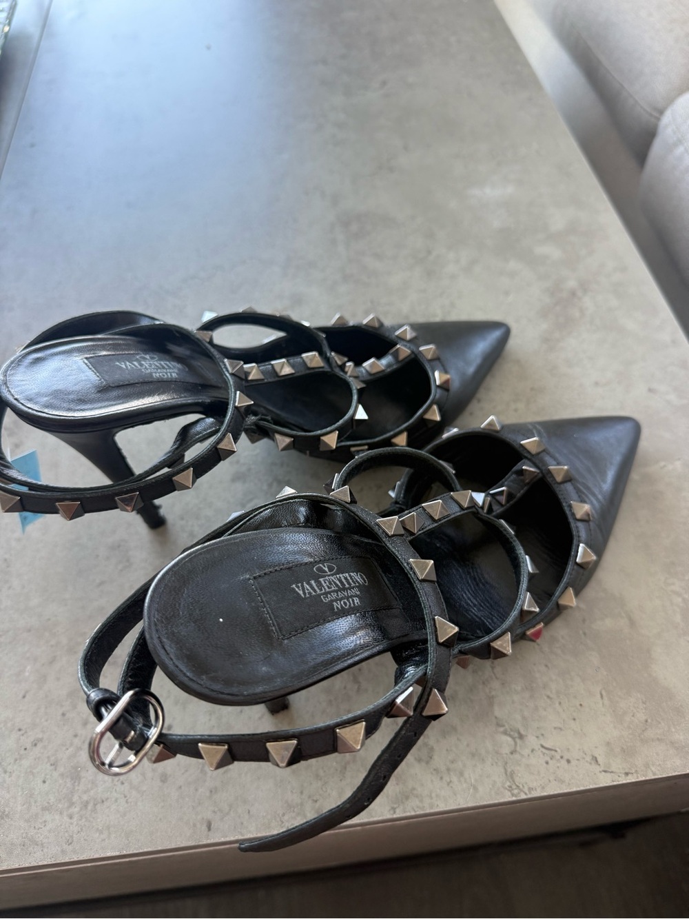 Valentino black rockstud heels